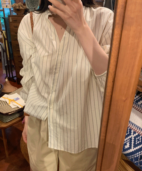 Hean stripe blouse (アイボリー/ブラック)