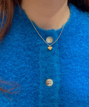 [92.5 silver] Duo ♡ necklace (2color)