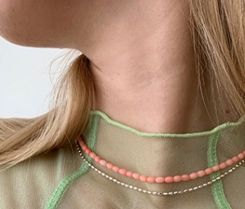 [usual ME] Corallites Choker - baby pink (25%off)