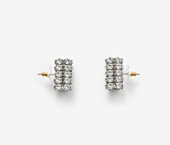 Crystal Rolling Pointed Earrings (10%off)