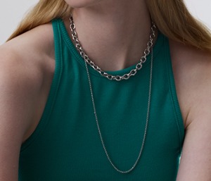 Unbalance Layered Chain Necklace  (20%off)