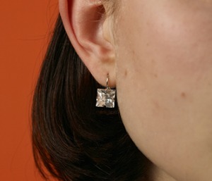 Square Crystal Pendant Earrings