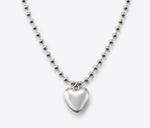 Heart Ball Chain Necklace (5% off)