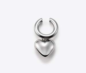 Heart drop pendant ear cuff 