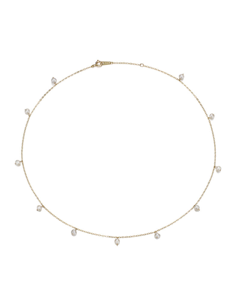 Pearl necklace (14K gold)