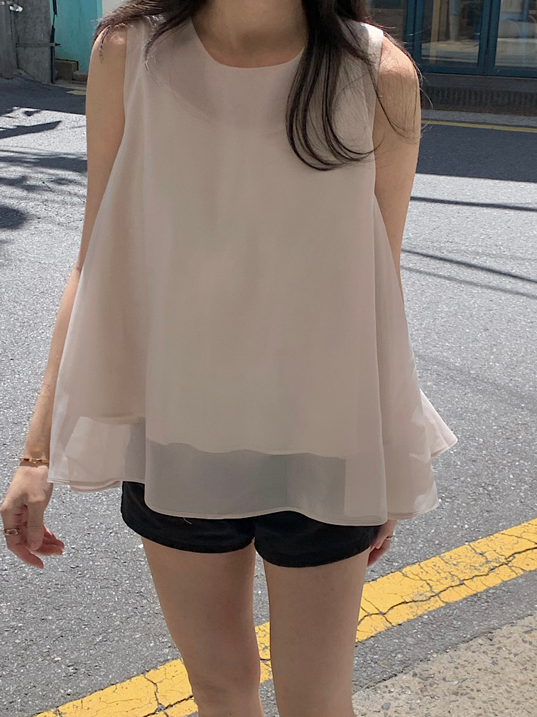 Silk flare blouse (2color)