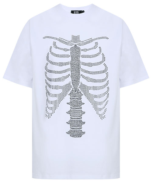 Skeleton cubic T-shirt White