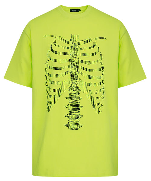 Skeleton cubic T-shirt neongreen