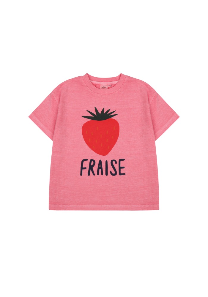 딸기 숏 슬리브 티셔츠_핑크#2