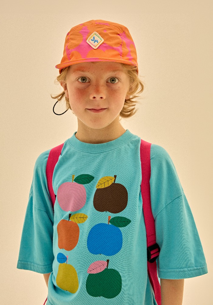 사과 숏 슬리브 티셔츠_라이트블루