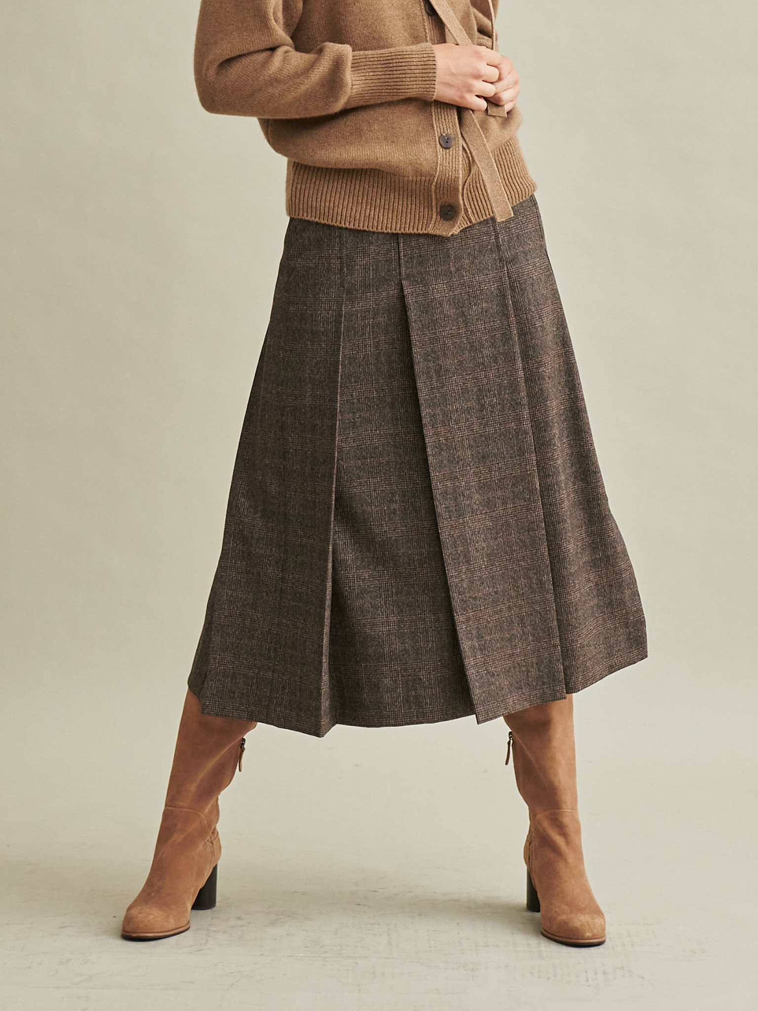 Premium Wool Check Skirt