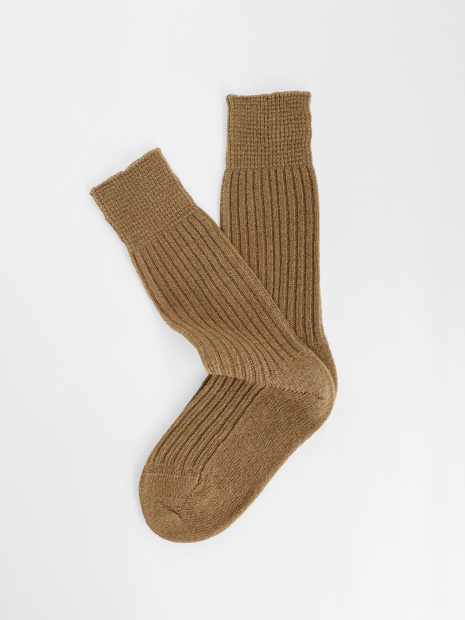 Cashmere Knit Socks Camel