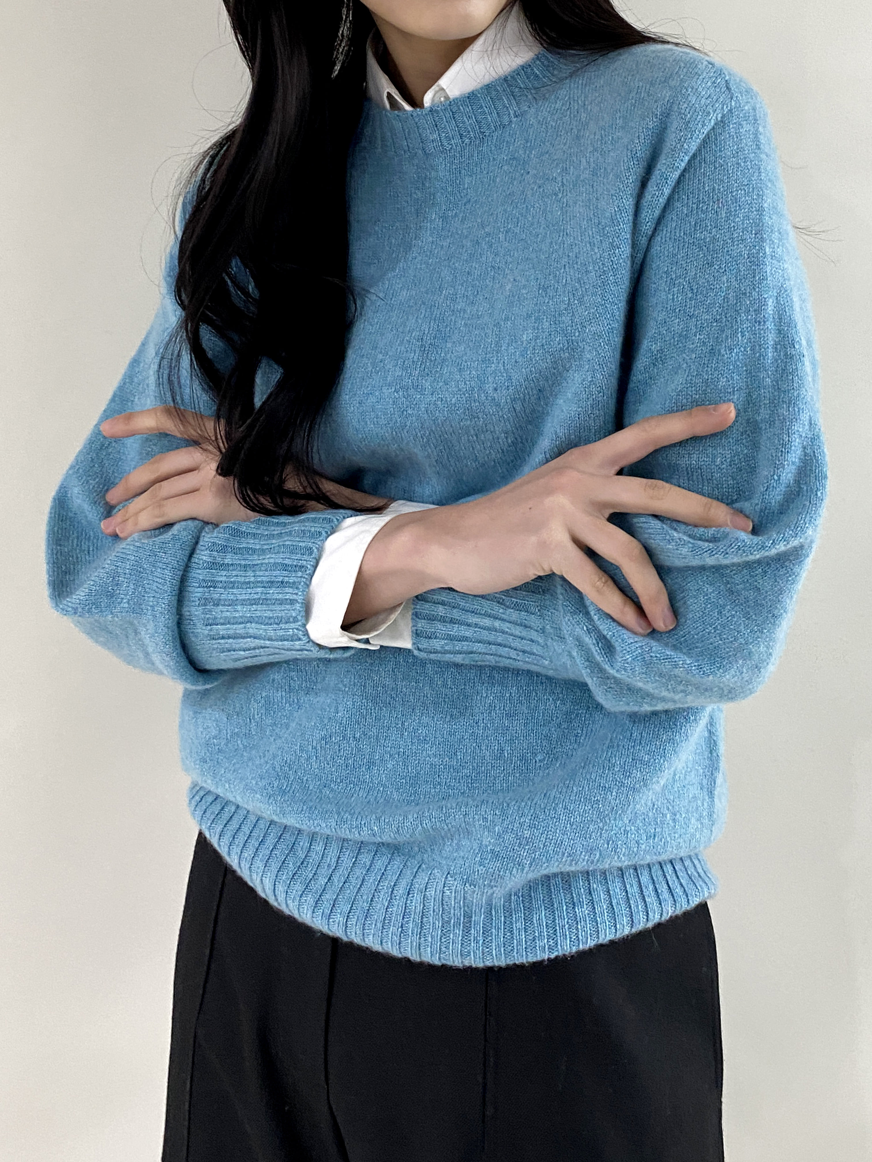 Italy Cashmere Wholegarment Knit Pullover