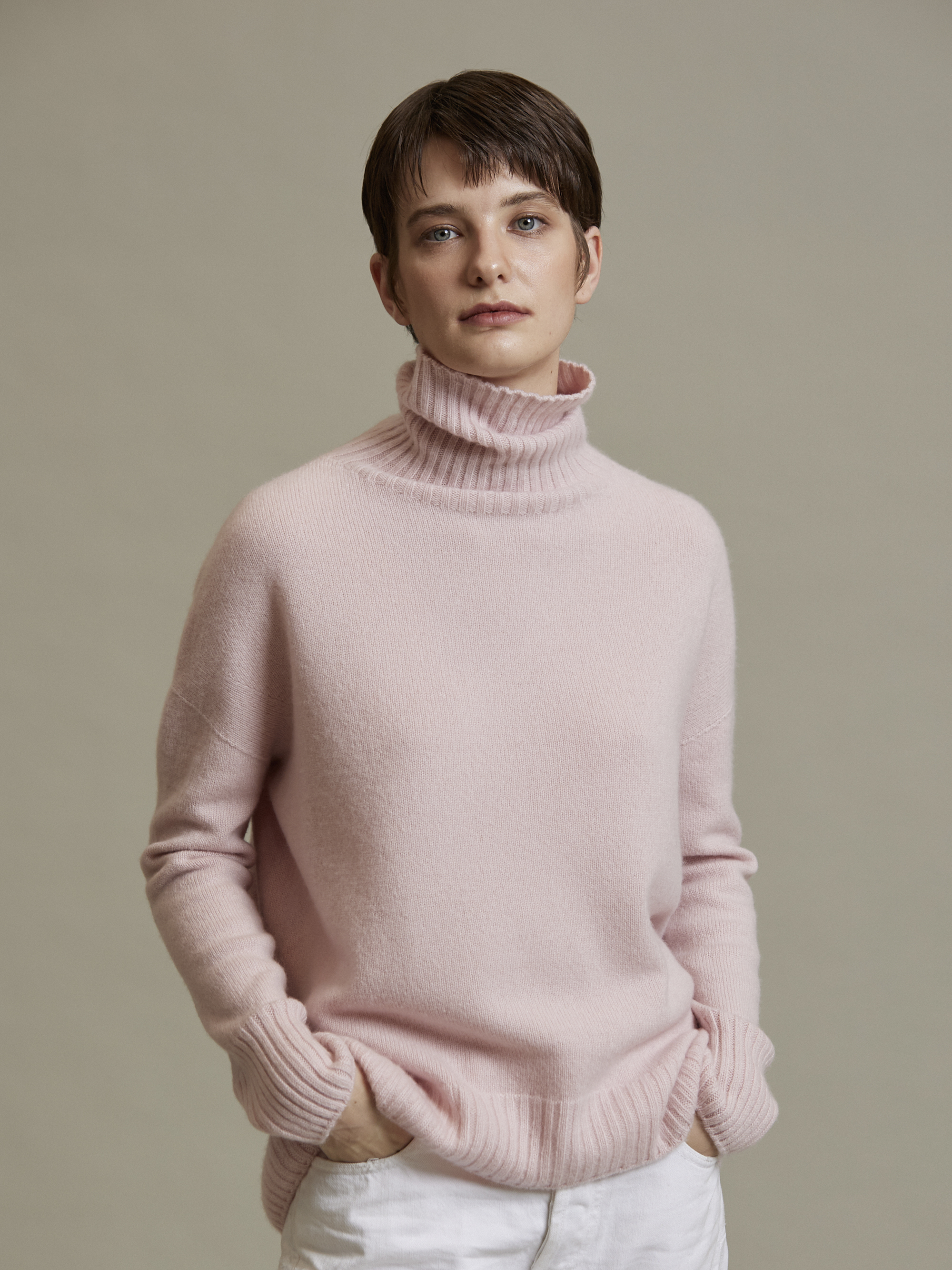 Italy Cashmere 100% Wholegarments Turtleneck Knit Top