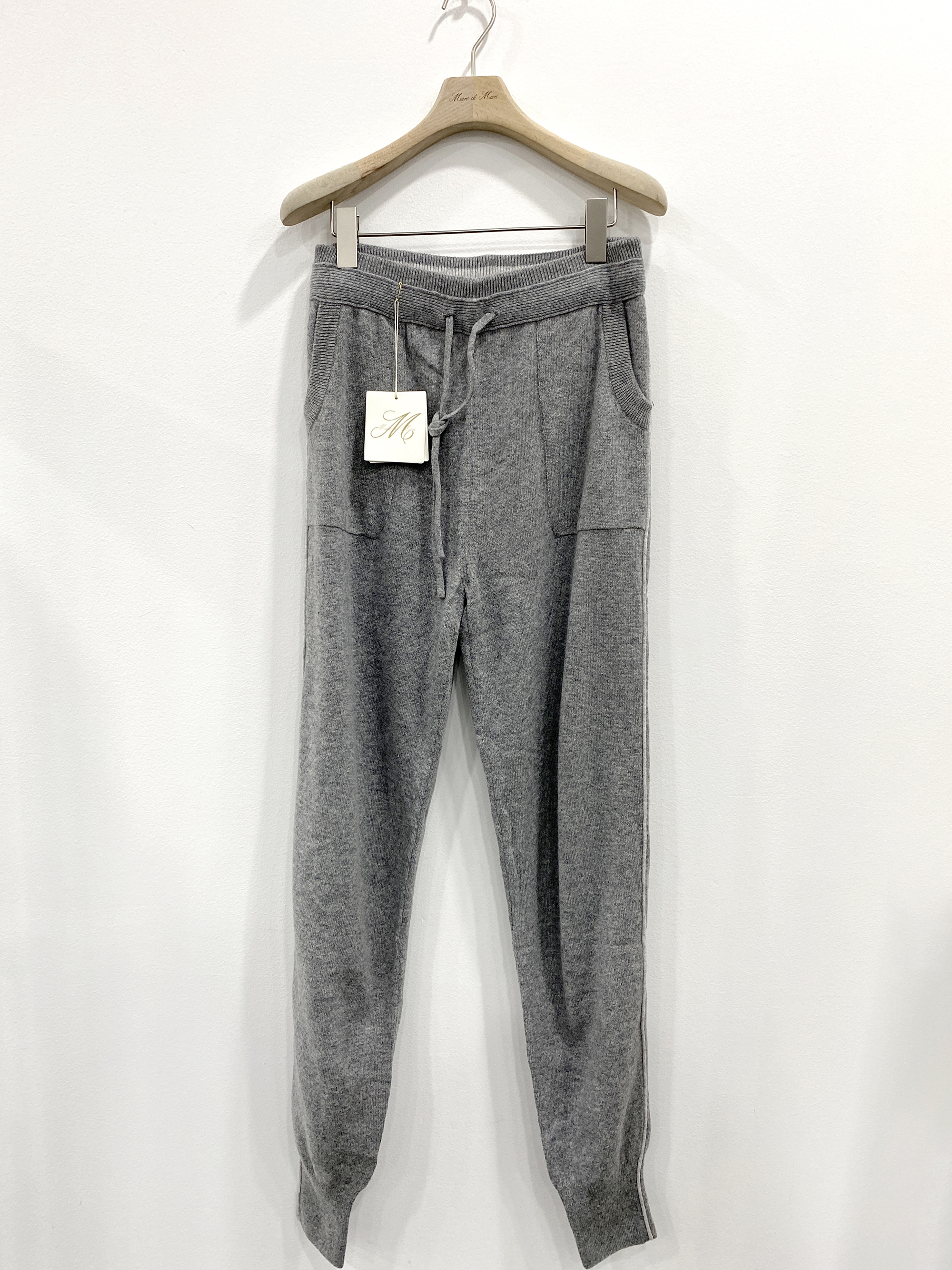 Cashmere Blend Piping Jogger Pants