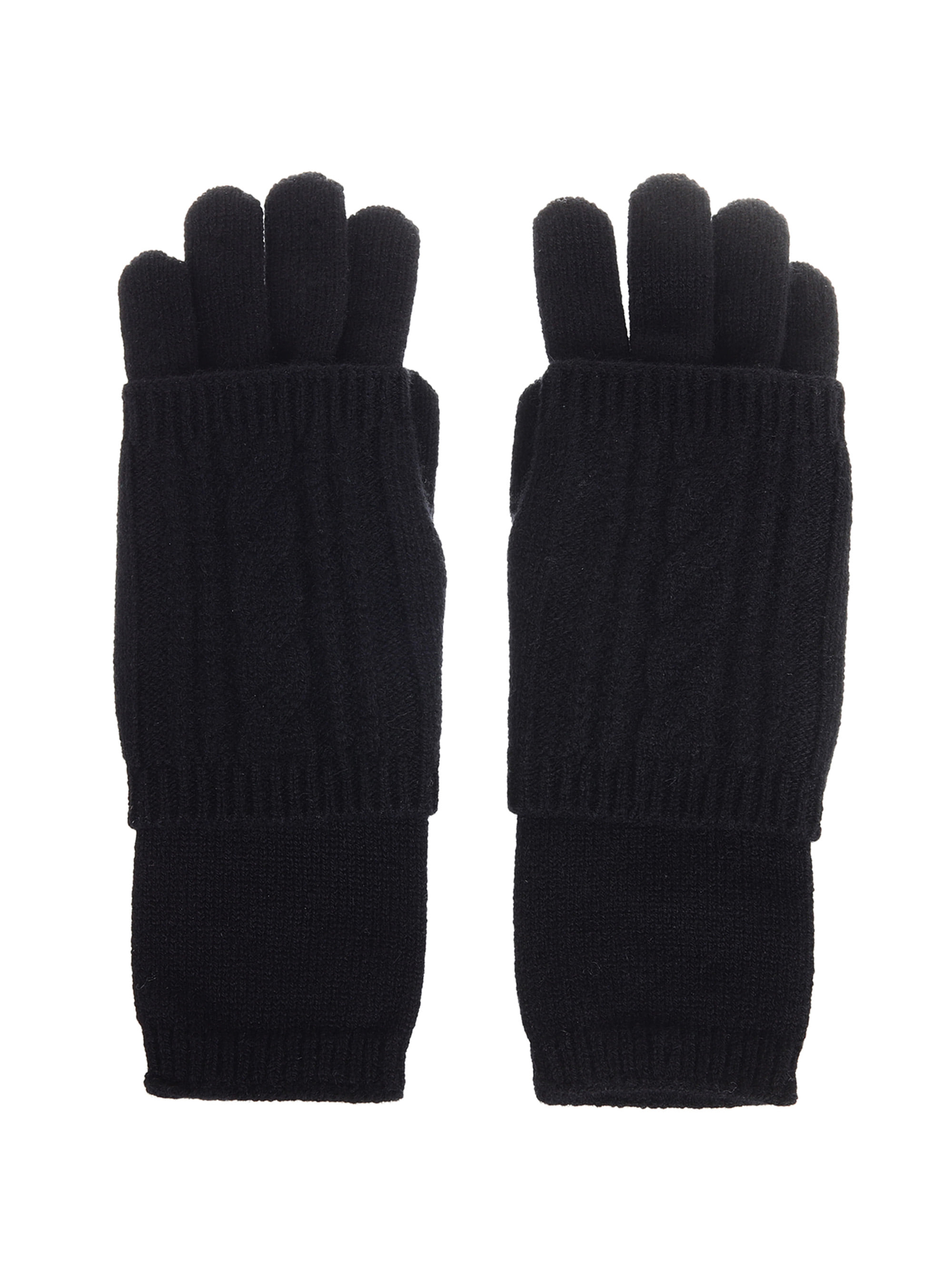 Cashmere Layered Gloves - Black