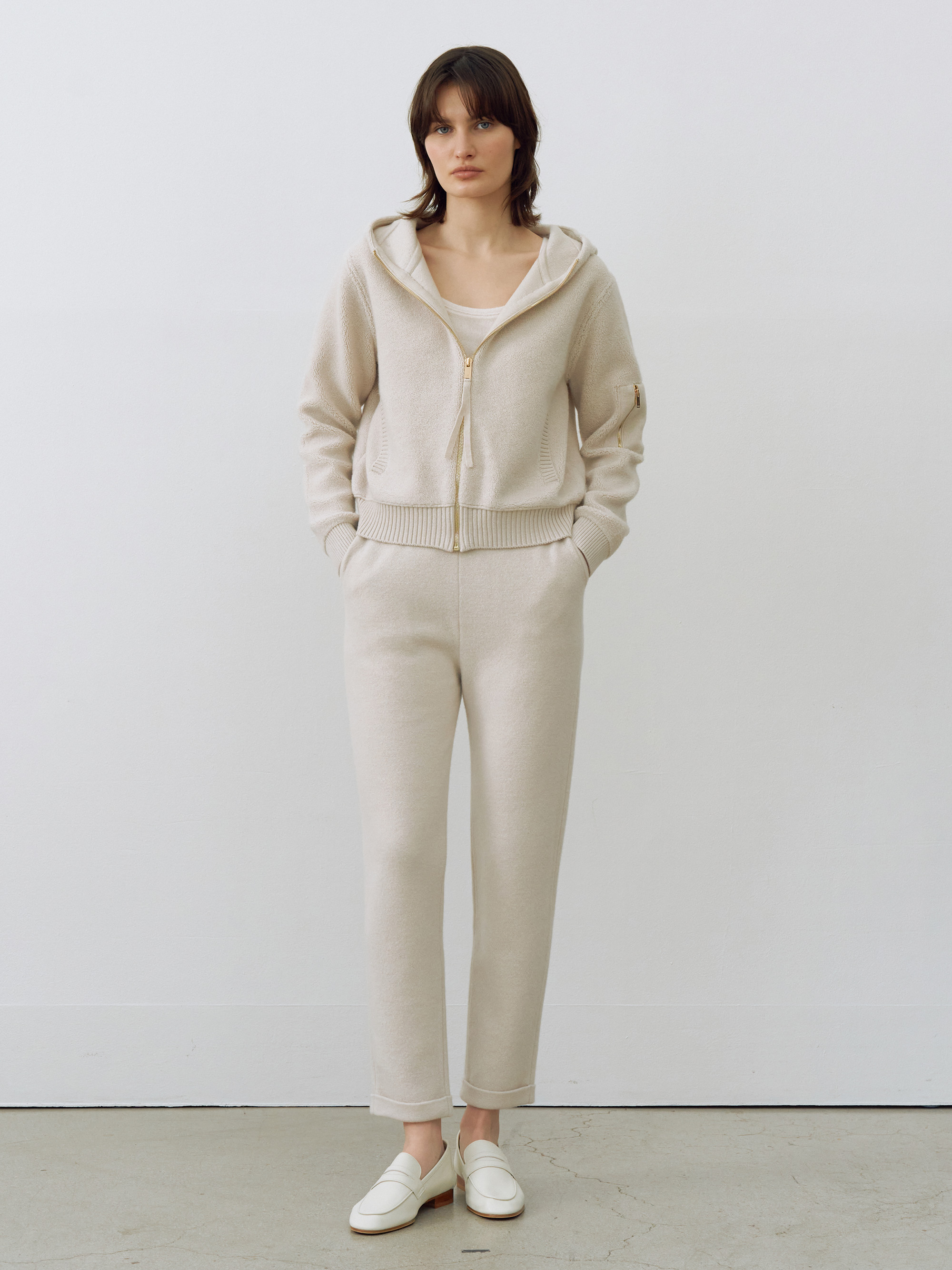 Cashmere-wool Relaxed Jogger Pants - Oatmeal