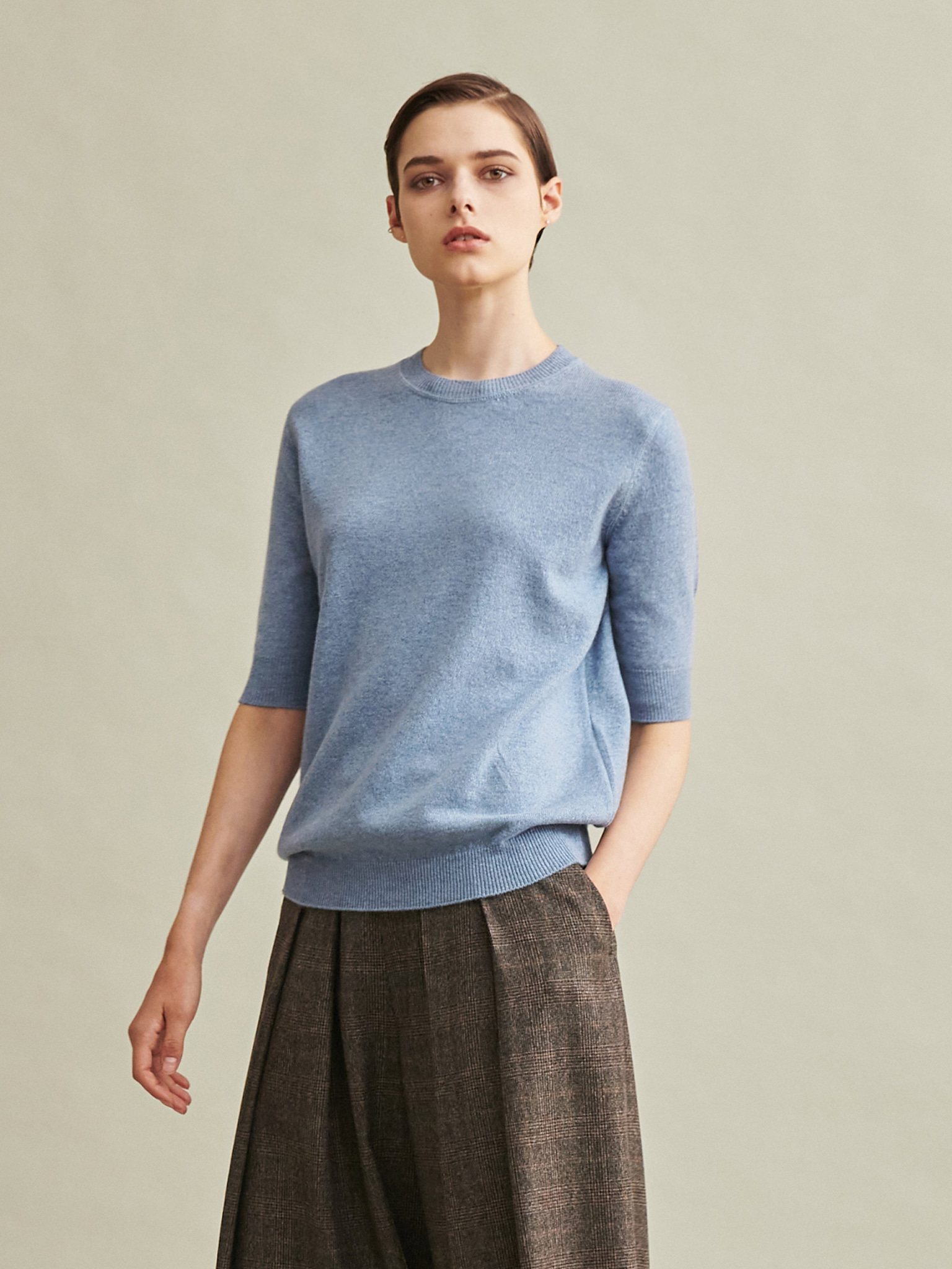 Todd&amp;Duncan Cashmere 100% Short Sleeve Knit Top