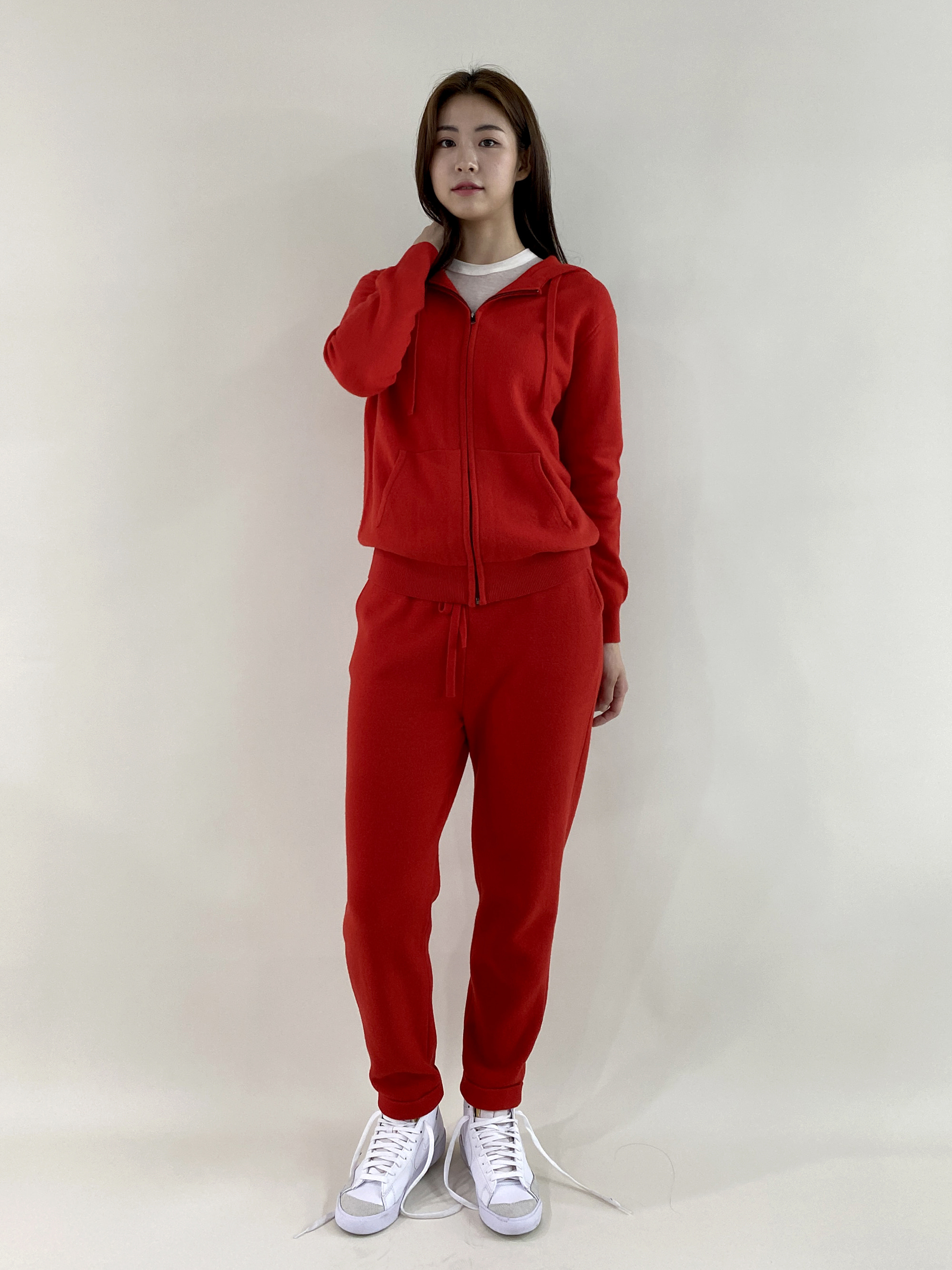 One-Mile Wear Hoodie Zip Up &amp; Jogger Pants Red