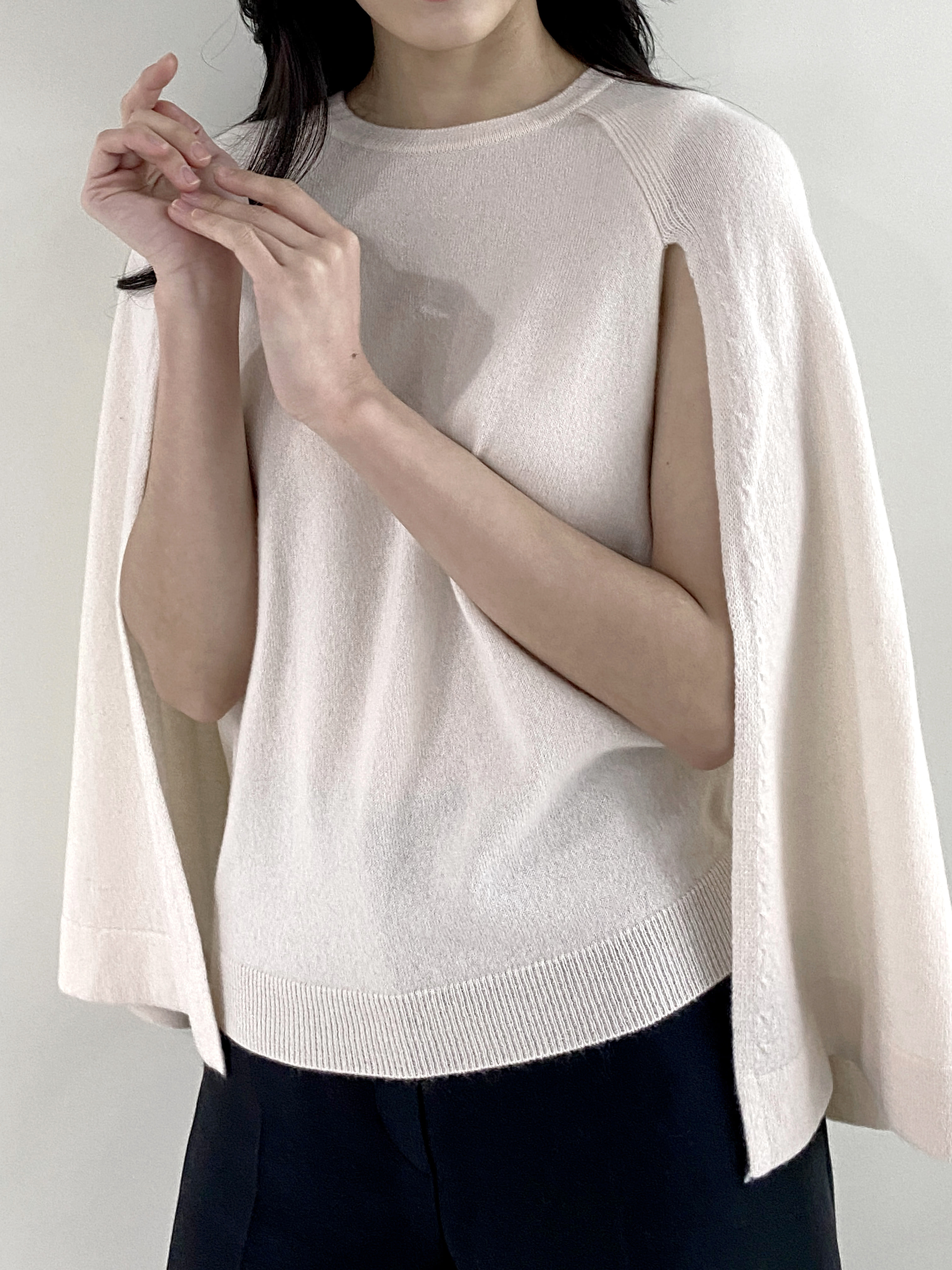Cape Detail Knit Pullover