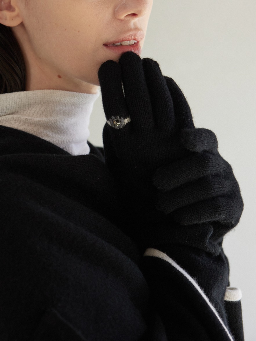 Jewelry Ring Point Gloves - Black