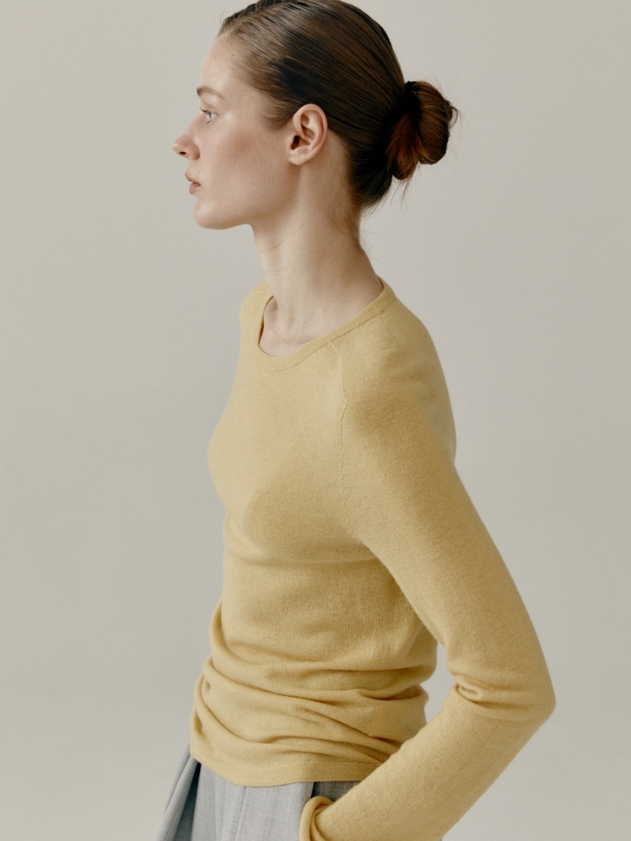 Wholegarment Long Sleeve Knit - Yellow