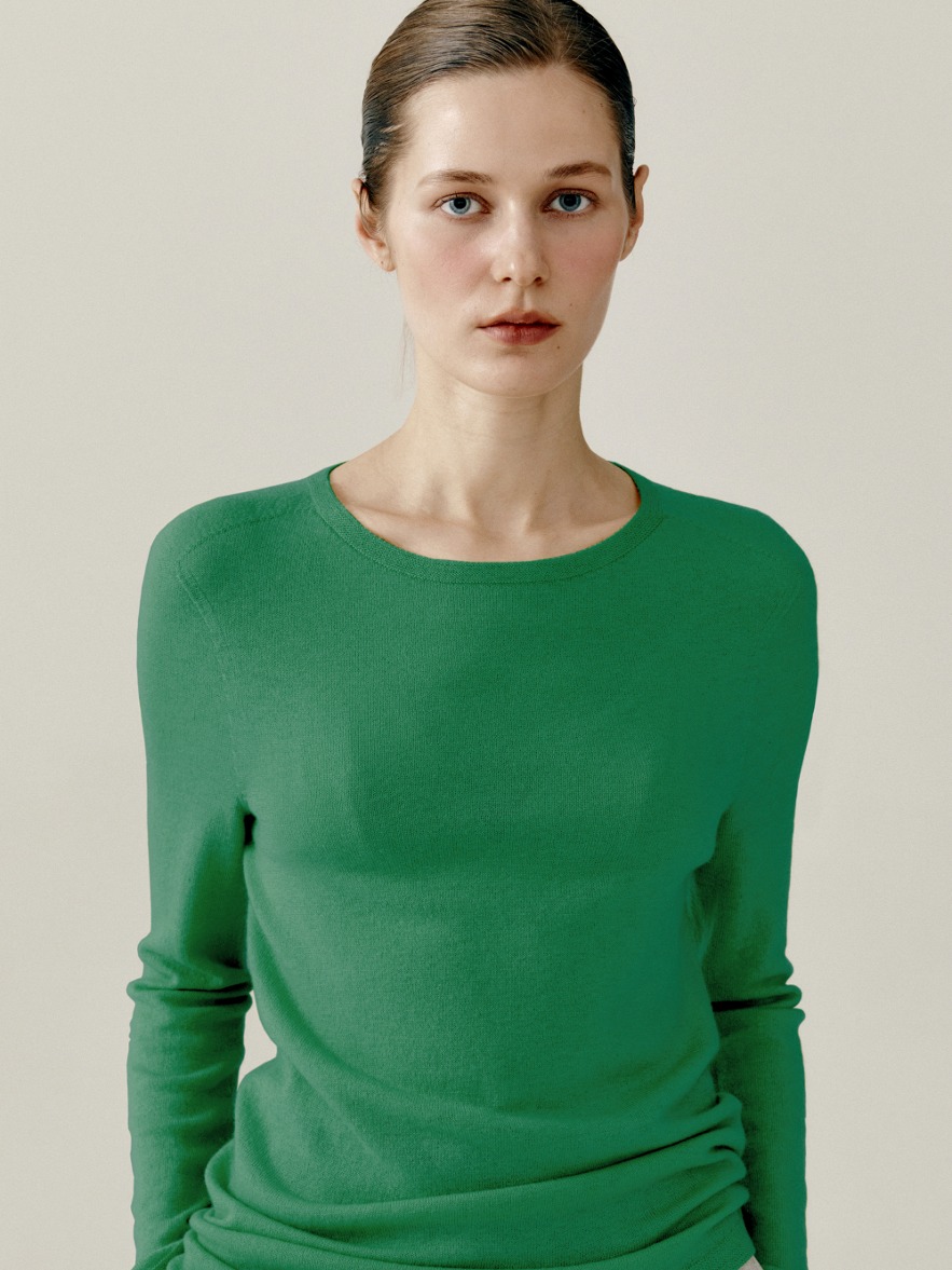 Wholegarment Long Sleeve Knit - Green