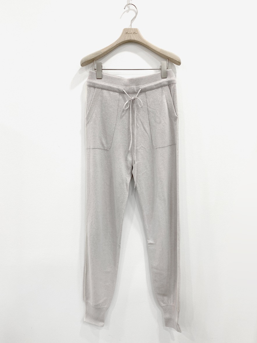 Cashmere Blend Piping Jogger Pants
