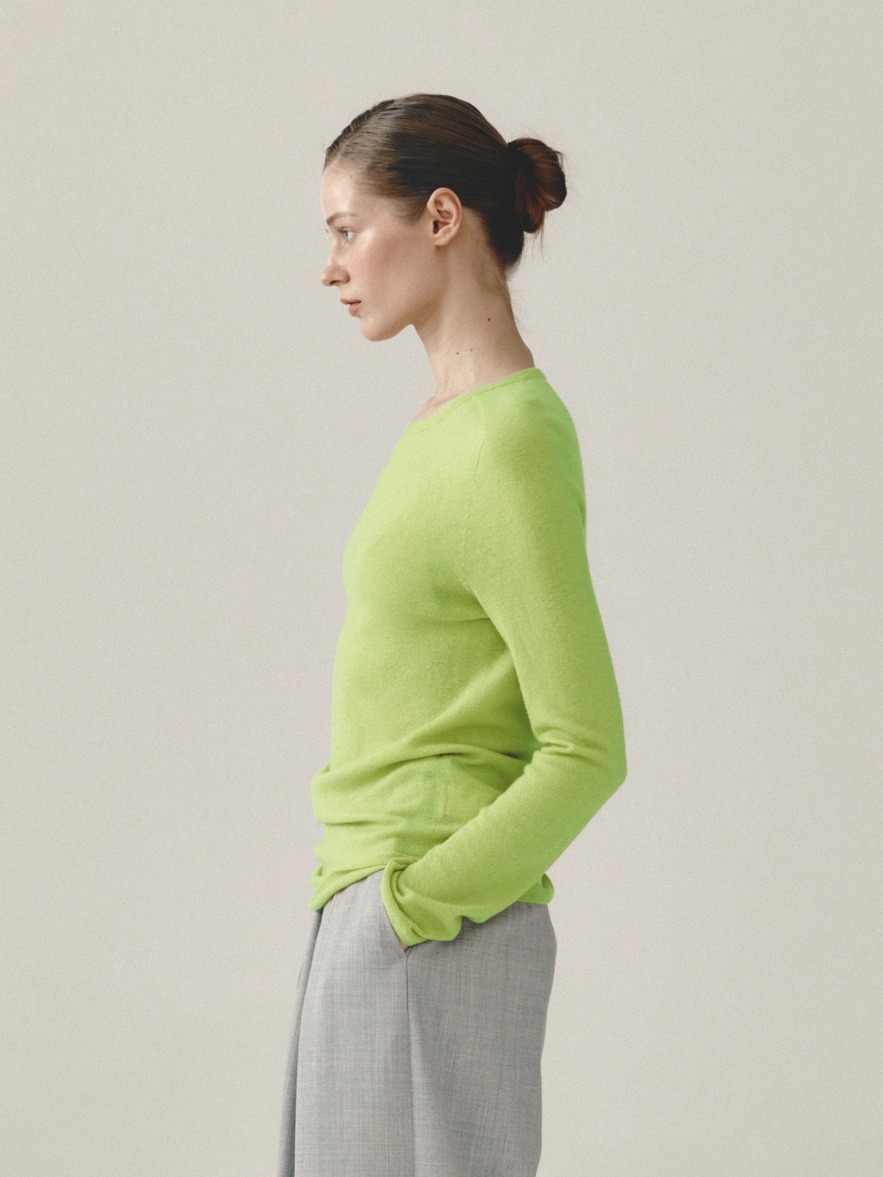Wholegarment Long Sleeve Knit - Light Green
