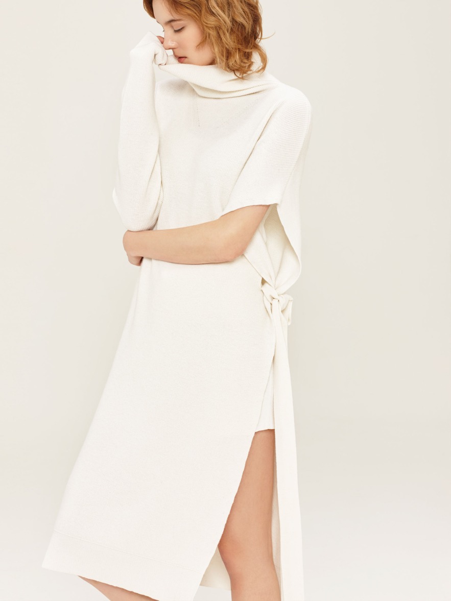 Unbalanced Dramatic Dress - White