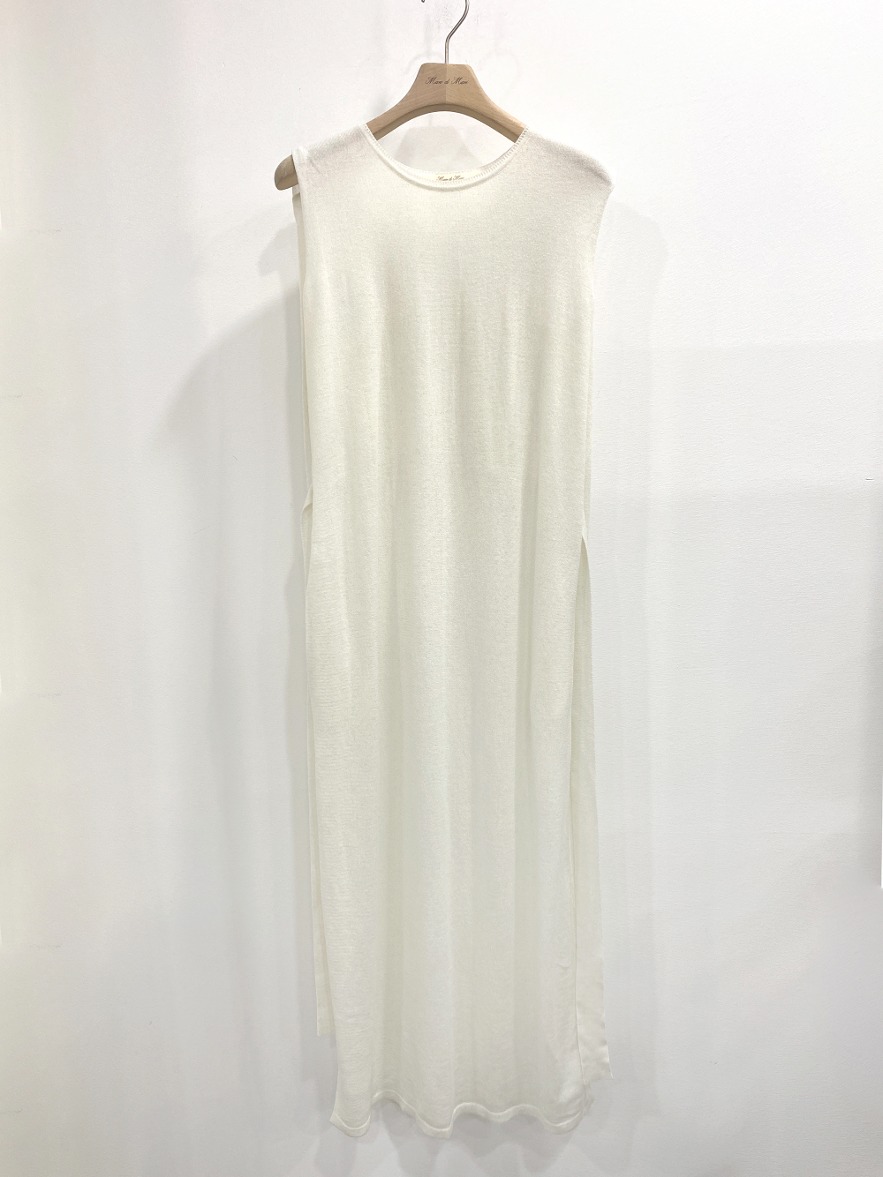 Side String Sleeveless Dress - White