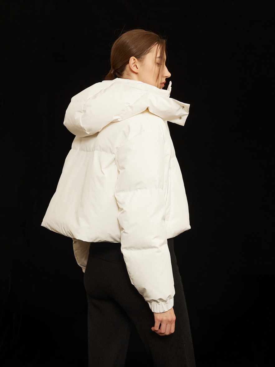 Cropped Puffer Jacket - Ivory