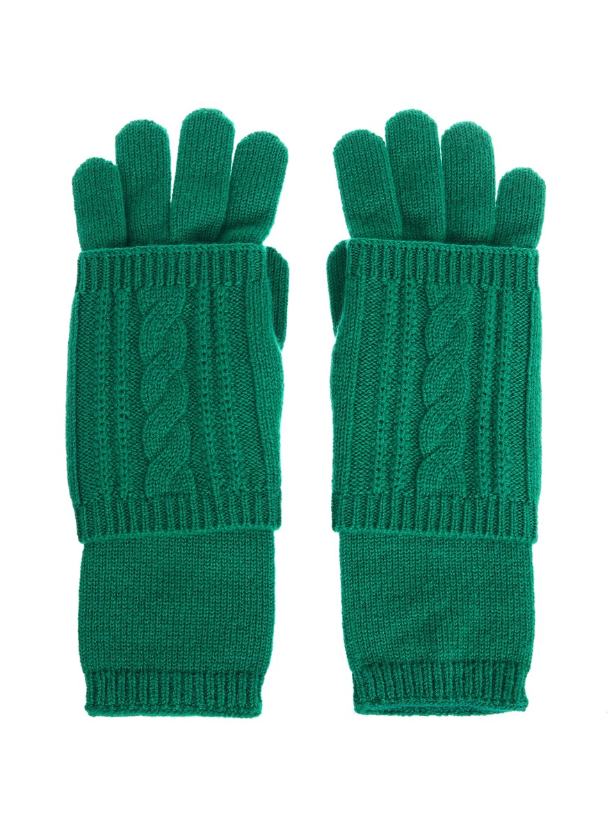 Cashmere Layered Gloves - Green