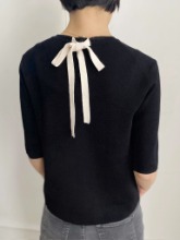 String Detail Short Sleeve Knit Top