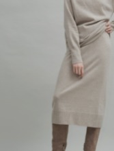 Cashmere Blend Wholegarments H line Skirt
