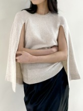 Cape Detail Knit Pullover