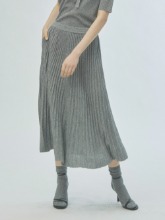 Pleats Metal Knit Skirt