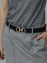 [100% Cow Leather] M Buckle Belt