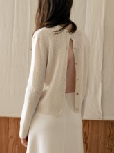 Textured Two-way Pullover/Cardigan - Ivory