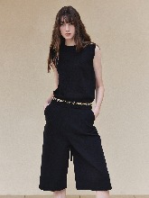 Knit Bermuda Pants - Black