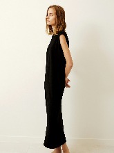 Cap Sleeve Long Dress - Black