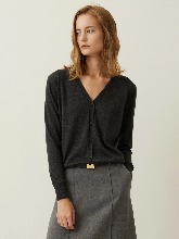 [Italy Cashmere] Silk Cashmere Knit Cardigan - Dark Grey
