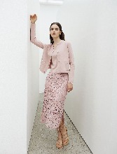 Lace Midi Skirt - Pink