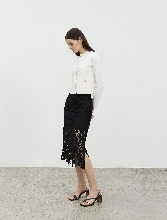 Lace Midi Skirt - Black