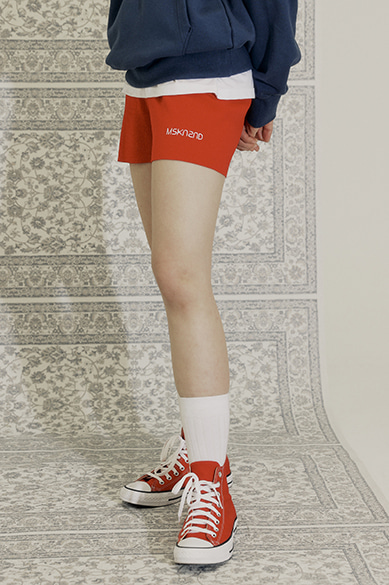 KNIT SHORTS RED