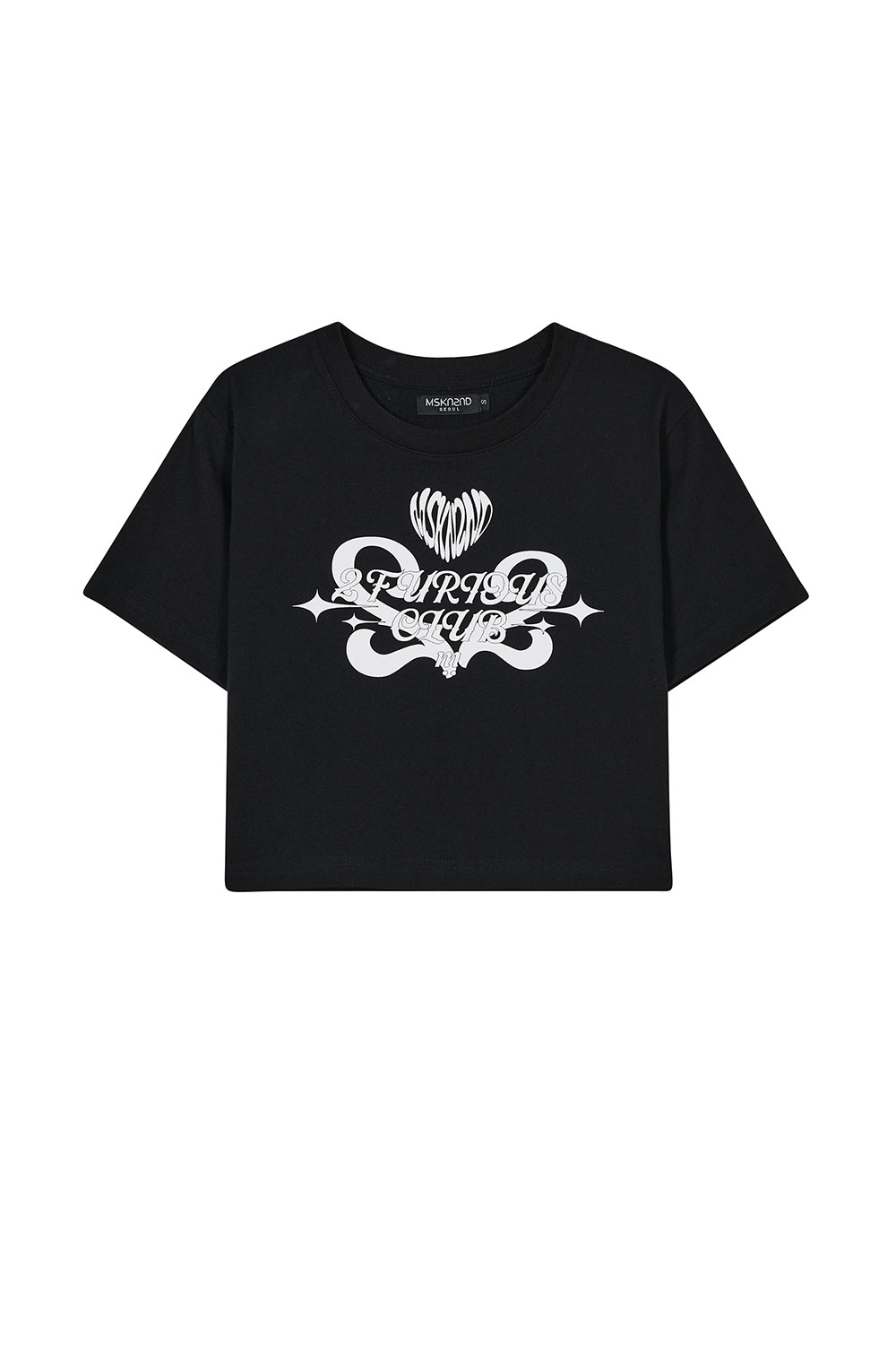 [있지 이채령 착용] 2 퓨리어스 클럽 크롭 티셔츠 블랙