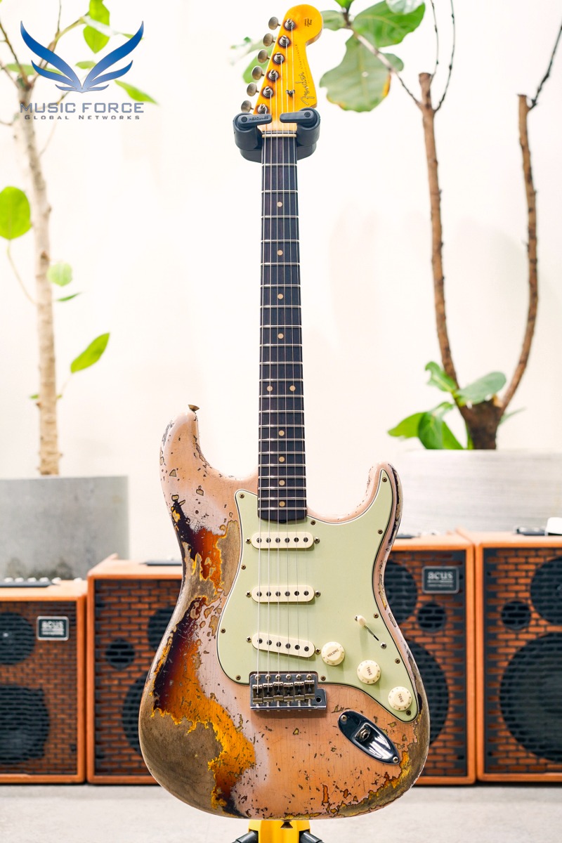 [2024 신년세일! (~2/29까지)] Fender Custom Shop Limited Edition 1959 Strat Super Heavy Relic-Aged Dirty Shell Pink over Chocolate 3 Tone Sunburst (2023년산/신품) - CZ575327