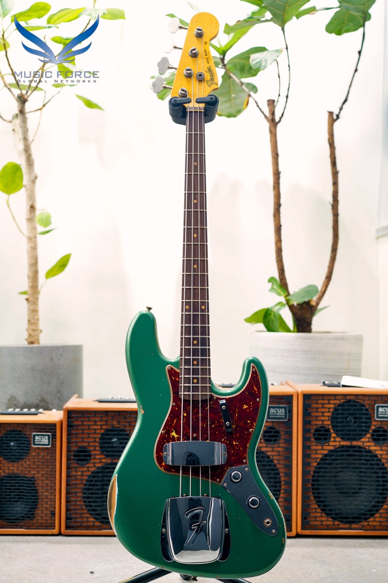 [2024 신년세일! (~2/29까지)] Fender Custom Shop 1962 Jazz Bass Relic-Aged Sherwood Green Metallic (2023년산/신품) - CZ564478