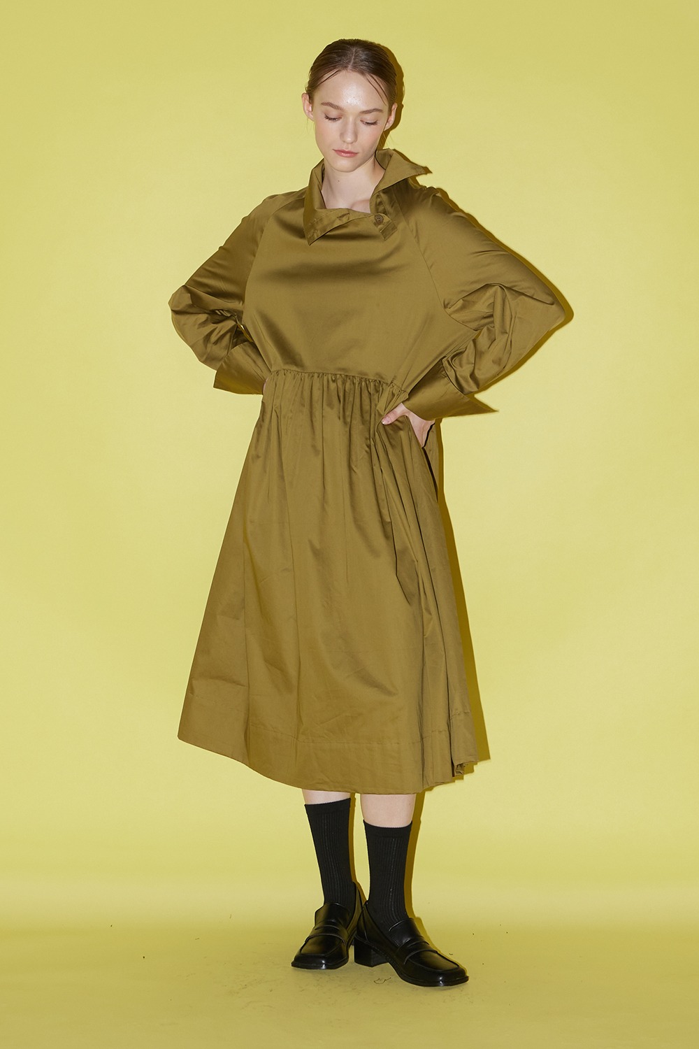 Button-up dress_olive