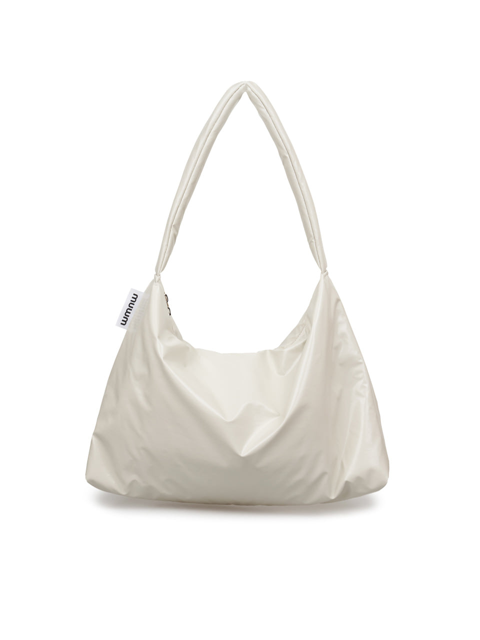 무음 Puff-Up Shoulder Bag (Ivory/Tartan Check)